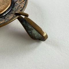 Vtg Genuine Copper Pendant Victorian Gothic Revival Moonglow Lucite Cabochon