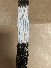 Vintage Multi Strand Multi Beads Black White Opalescent Glass Bead Necklace