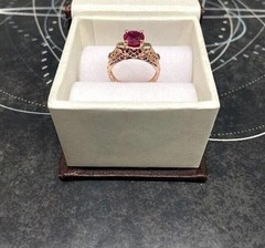 2Ct Gothic Pink Lab Created Ruby Skull Engagement Wedding 14k Rose Gold FN Ring
