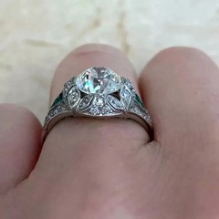2.30Ct Art Deco Style Lab Created Diamond Anniversary 14K White Gold Finish Ring