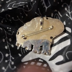 Vintage Silverplate ELEPHANT Brooch/Pin & Necklace Enhancer by BEST ~ Large