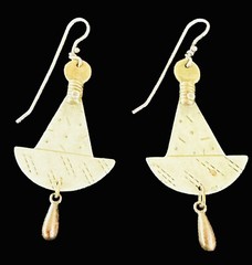 Thomas Mann Design Artisan Signed Techno-Romantic Dangle Earrings Vintage 1980’s