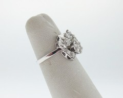 Vintage Estate 0.80ct Genuine Diamonds Solid 14k White Gold Ring FREE Sizing