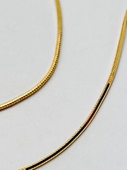 DaneCraft Italian 24KT Gold/925 Sterling Silver 8 Gram Square Snake Necklace 30”