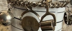Silver Tone Charm Bracelet W/9 Charms Size 6 3/4”