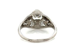 Art Deco Mined Diamond Ring GIA Certified .58ct Platinum Antique Original 1930s