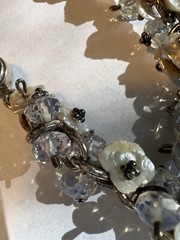 Artisian Made Beaded Pale Amethyst Bracelet with shells and crystals – signed