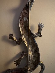 VINTAGE GECKO/LIZARD BROOCH/PIN SILVER 3.75 INCHES MARCASITE