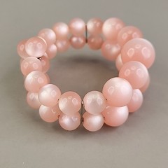 Vintage Moonglow Wrap Bracelet Pink Graduated Lucite Layered Expands 6″