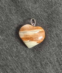 Pendant Heart-Shaped Natural Onyx Stone Unique Ukrainian Handmade Jewelry