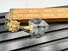 Vtg Gold RO-DO Earrings Crystal Hearts Rhinestones 90s $110 Saks Inventory KN