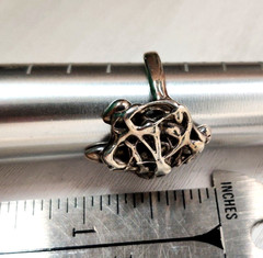Vintage Artisan Brutalist Abstract Silvertone Ring Size 8 Mid Century Modernist