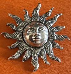 Vintage Sterling Silver Sun Burst Brooch