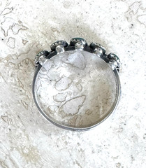 Vintage Sterling Silver Green Stone Ring Size 7.5 Southwestern Style Band