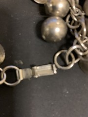 Vintage Silver Tone Charm Bracelet Balls and Bells 7″
