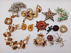 Vintage Rhinestone LOT Juliana Alice Caviness Warner Barclay 15 pcs