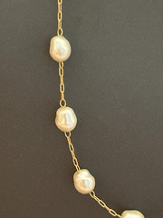 Vintage Statement Good Quality Freshwater Faux Pearl Necklace 17″