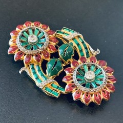 Vintage 1930’s Coro Flower Duette Brooch Pin Clips