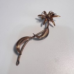 Vintage 1960s 3D Floral Starburst Pin Brooch Handmade