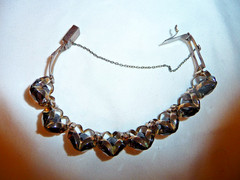 Antique Silver Smoky Quartz Deco Style Bracelet Ring & Pendant Set Large Stones