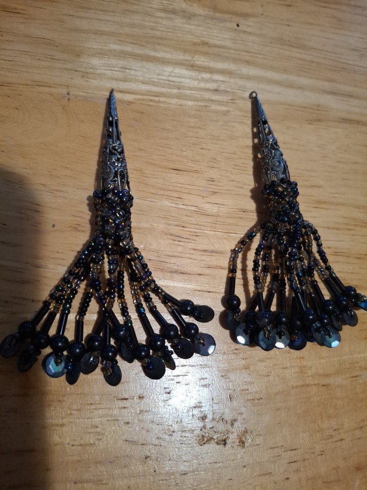 Vintage Beaded And Metal Tassels Lot Of 2