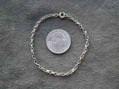 Rolo Baucher Small Oval Links Vintage Sterling Silver Bracelet 7.5″ ~ 2.9g