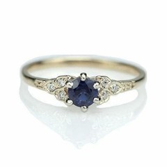Art Deco Style Lab Created Diamond 14K White Gold FN Engagement Ring