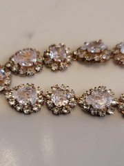 Vintage Style Rhinestone Necklace Clear Crystal Teardrop Pendant 18″