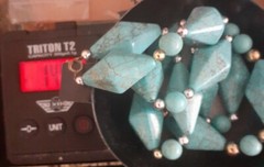 Vintage JTV Heavy Blue Howlite Gemstone Beaded 24” Necklace