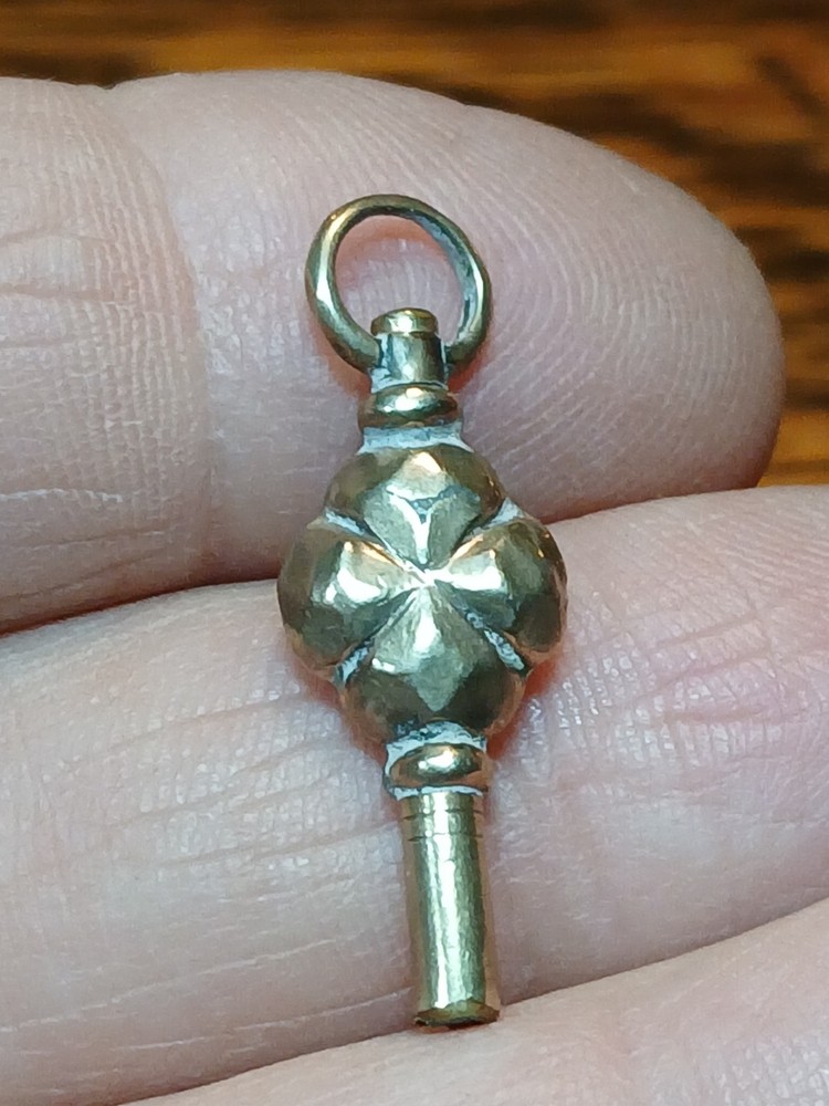Antique Victorian Gold Filled Pocket Wrist WATCH KEY FOB Charm Pendant Square