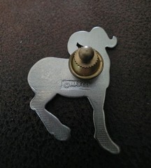Vtg Cloisonne Enamel MAFCO Ram Lapel Pin Long Horn Sheep Animal Silver-tone