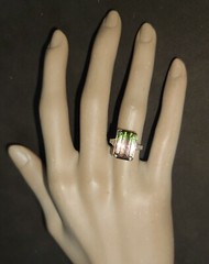 Vintage 14k Yellow Gold Engagement Ring 7.73CT. Natural Bio Tourmaline