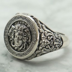 Buy 3 Get 1 Free Medusa Gorgona Snake Head Greek Antique Silver Rings