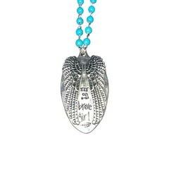 Angel Wings Long Pendant Necklace Boho Fairy Signed Coastal Cowgirl Jewelry 36″