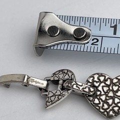 Brighton Cafe au Lait Bracelet Etched Scroll Heart Links Retired Vintage 7.25″