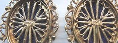 Antique Art Deco French Enamel 13K Yellow Gold Earrings 12.2Gm 1.11″x.90