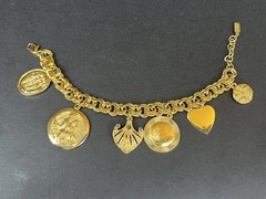 Vintage Camrose Kross JBK Gold Charm Bracelet Box &COA