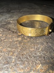 Antique Unmarked Baby Bangle Buckle Bracelet Adjustable Etched Design