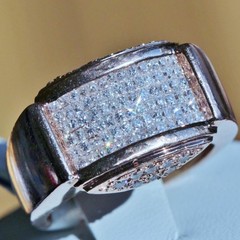 14k rose gold ring 0.65ct natural diamond invisible set sz 7 vintage 10.60g N282