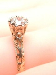 Antique Art Deco Engagement 14K Rose Gold Ring Size 7 UK-N1/2 EGL USA