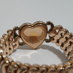 Vintage American Queen Pitman Keeler Heart Expansion Bracelet Sweetheart