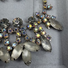 Juliana Vtg Rhinestone 3 piece set necklace bracelet earrings aurora borealis