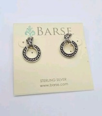 Sterling Silver BARSE Dangle Pierced Earrings Vintage .75 in