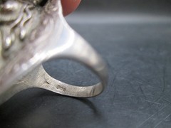 Vintage Nepalese Sterling Silver Handmade Dragon Ring Size 8.75 *