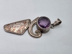 Vtg Southwestern Style Pendant 950 Silver Features Engraved Holster w/ Belt