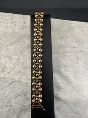 Vintage Ross Simons Bracelet Faux Pearl Rhinestone Pink 925 7.5”