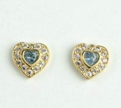 14k Solid White Gold Halo Heart Stud Earrings