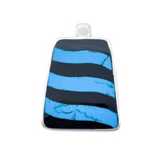 Vintage Sterling Silver 925 Onyx and Dyed Howlite Pendant
