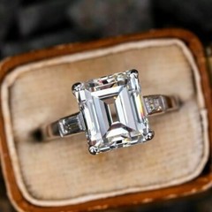2.90 Ct Emerald Cut Lab Created Diamond Women’s Engagement 925 Silver Gift Ring