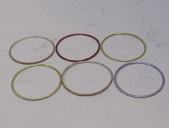 Lot of 6 Bangle Bracelets Gold Tone Stackable Boho Retro Multi Color Bollywood